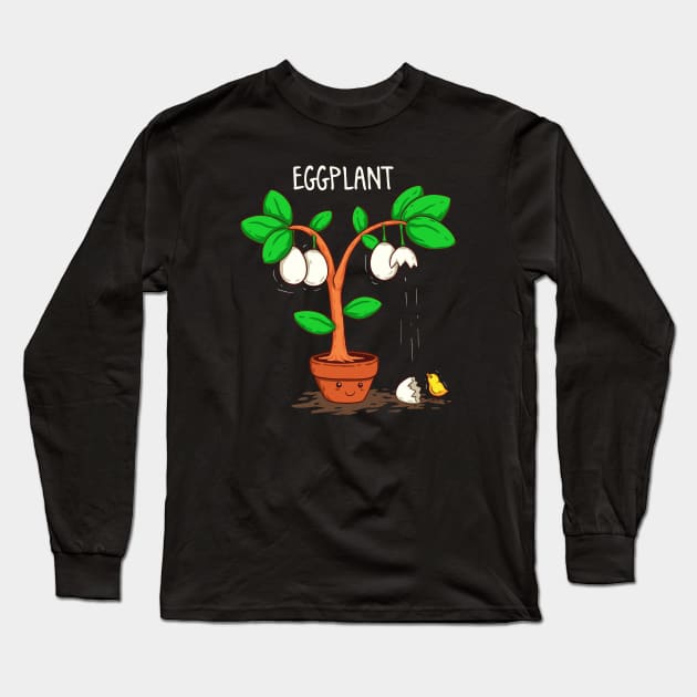 eggplant Long Sleeve T-Shirt by opoyostudio